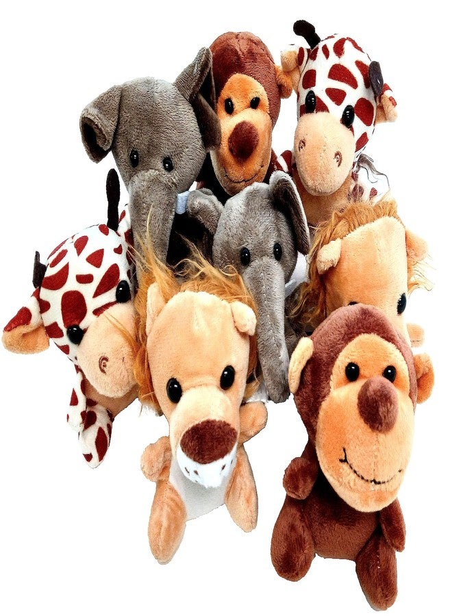 Dondor Plush Zoo Animals, Lion, Giraffe, Monkey & Elephant - Super Soft Plush (8 Piece Set) - Image 2